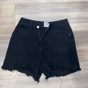 Black Jean Shorts